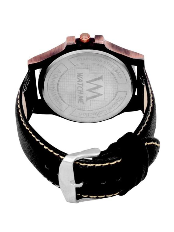 black leather wrist watch - 11123270 - Standard Image - 4