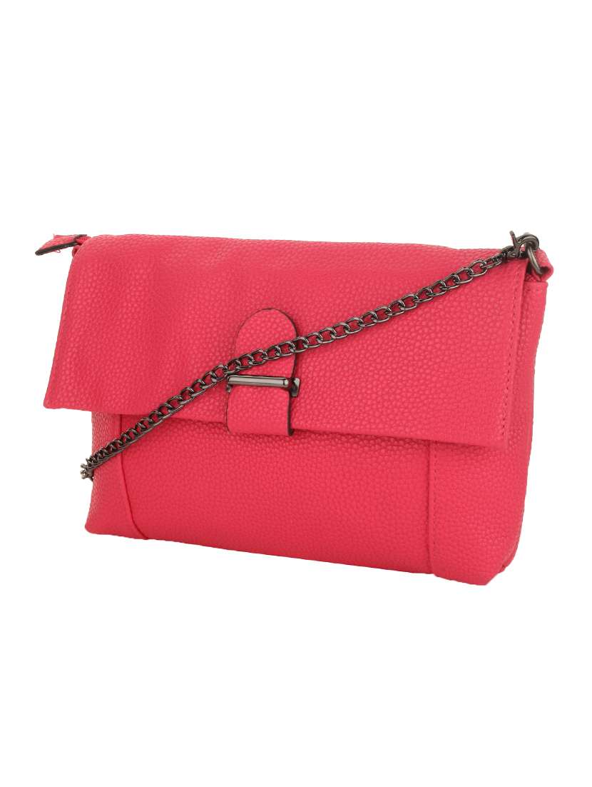 pink leatherette textured sling bag - 11131417 - Standard Image - 4