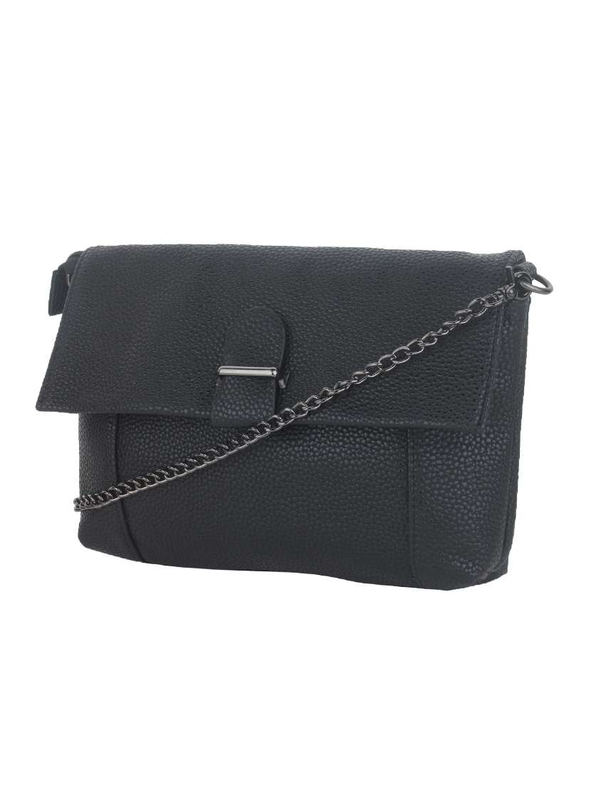 black leatherette sling bag - 11131419 - Standard Image - 4