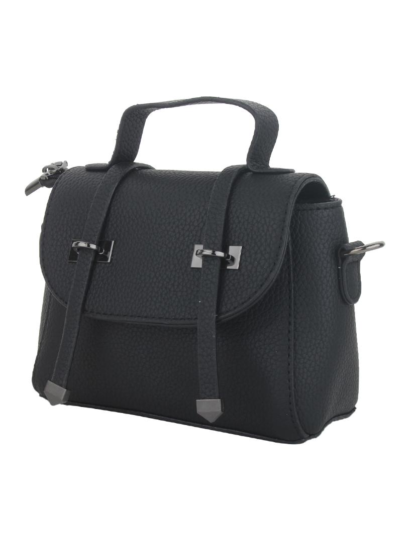 black leatherette sling bag - 11131441 - Standard Image - 4