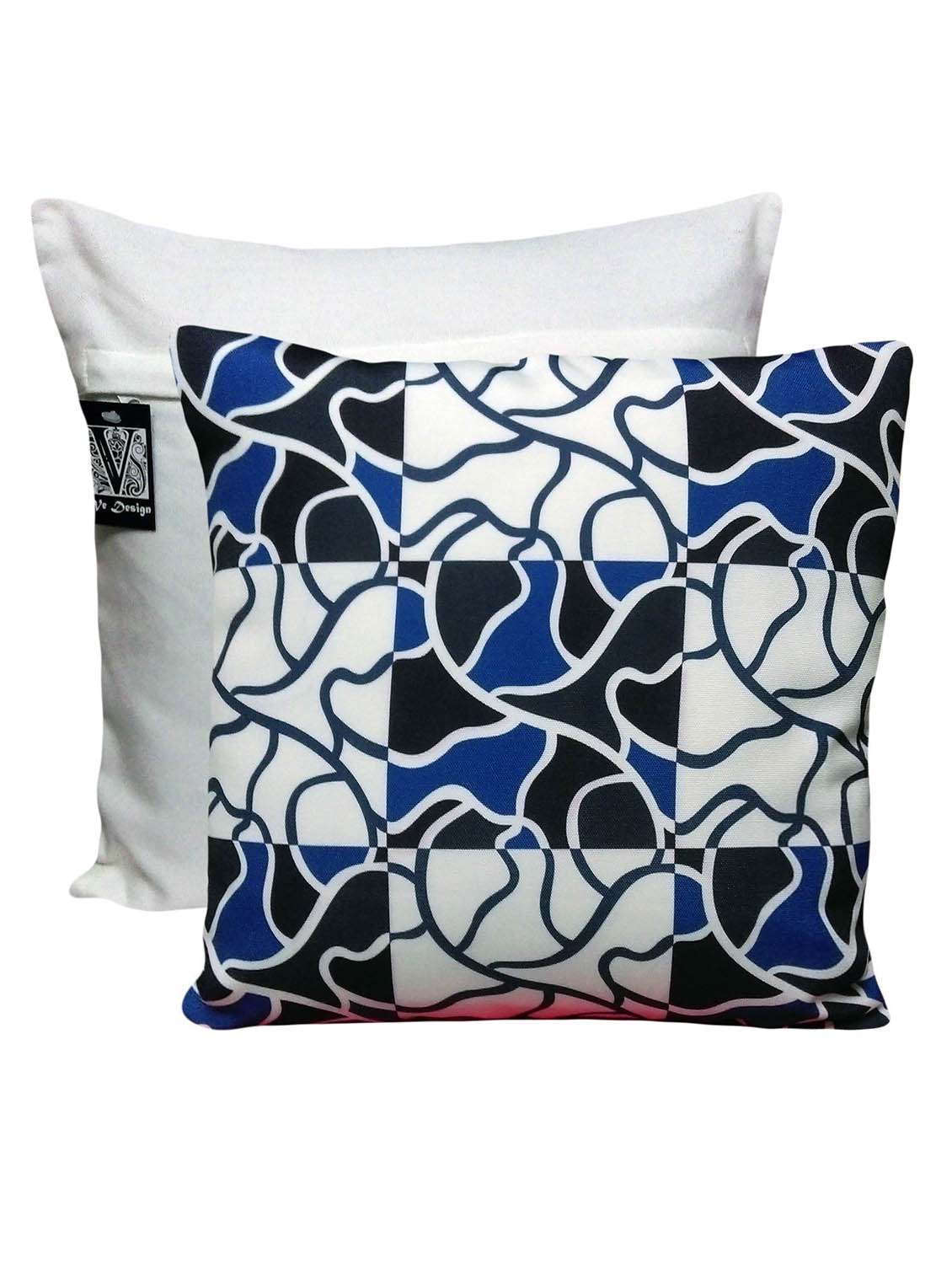 digitally printed colorful abstract cushion cover