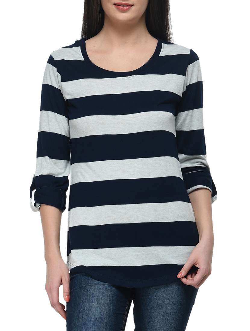 navy blue viscose top - 11140554 - Zoom Image - 0