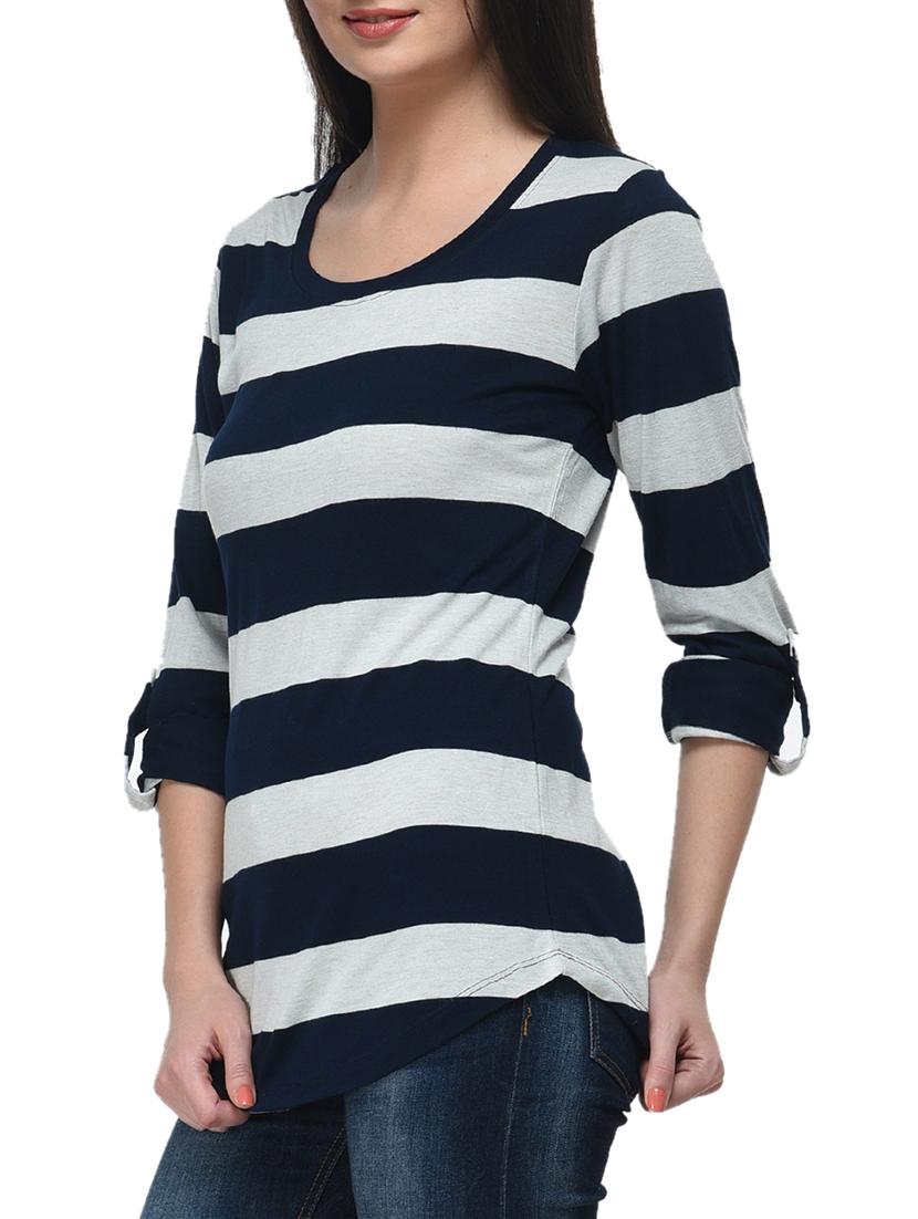 navy blue viscose top - 11140554 - Standard Image - 1