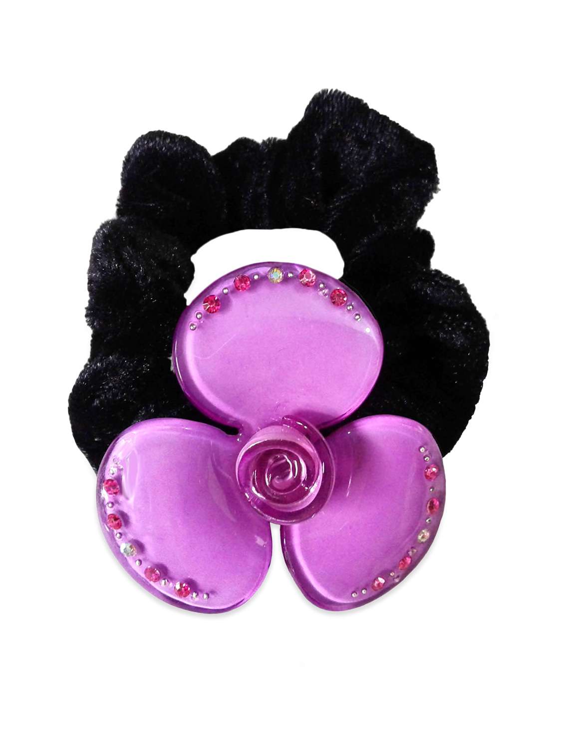 fashionable purple colour flower style ponytail rubber band (elastic)