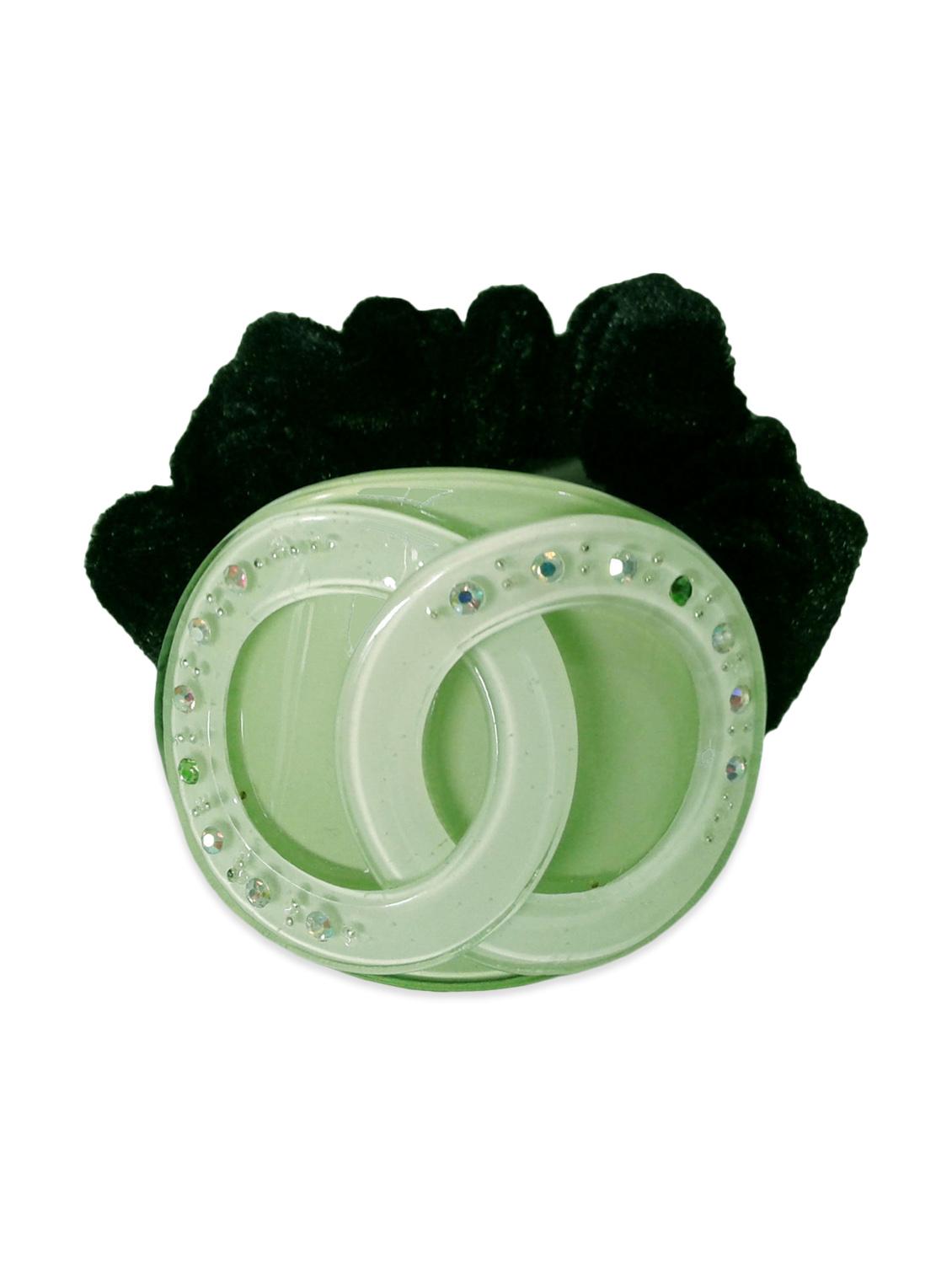 fashionable green & black colour ponytail rubber band (elastic)