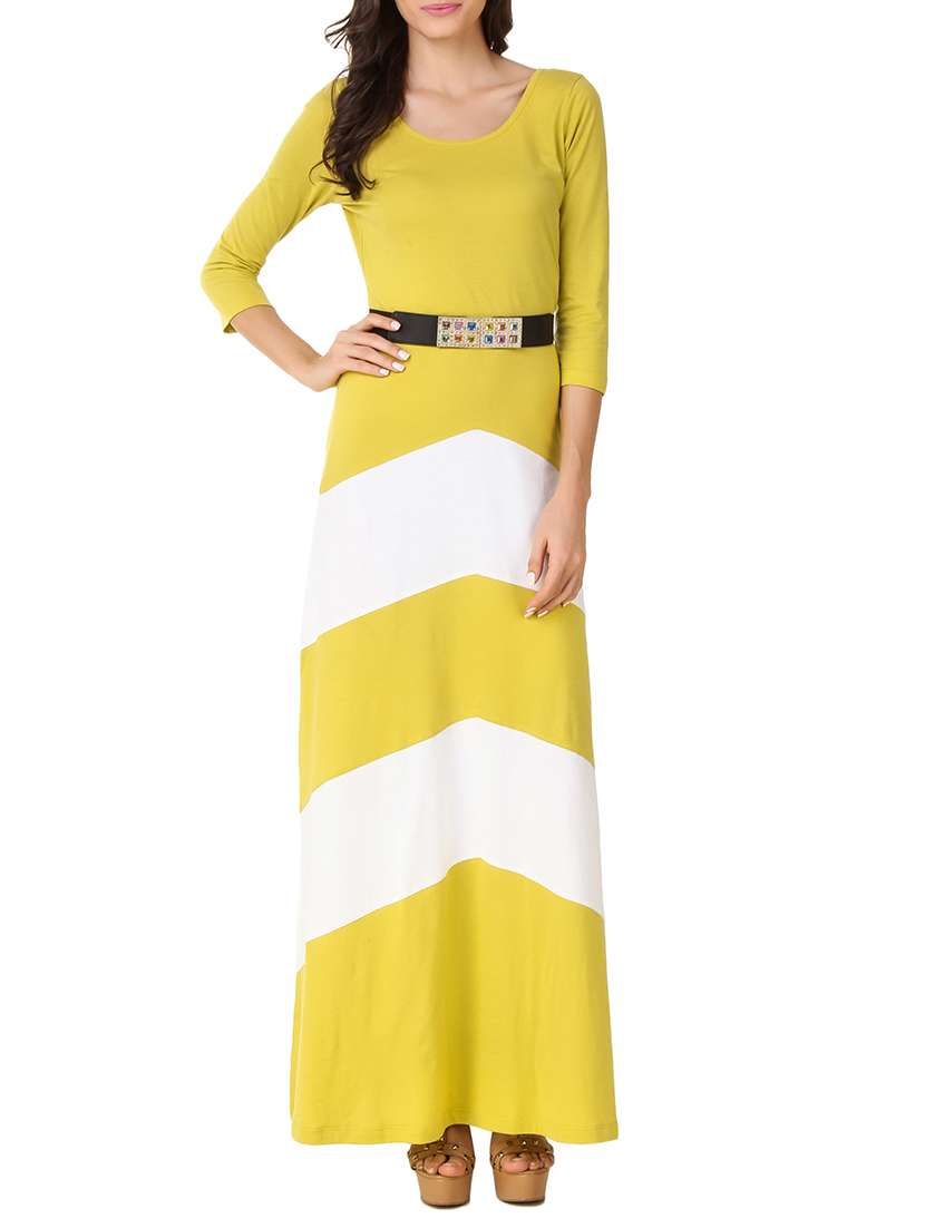 scoop neck belted maxi dress