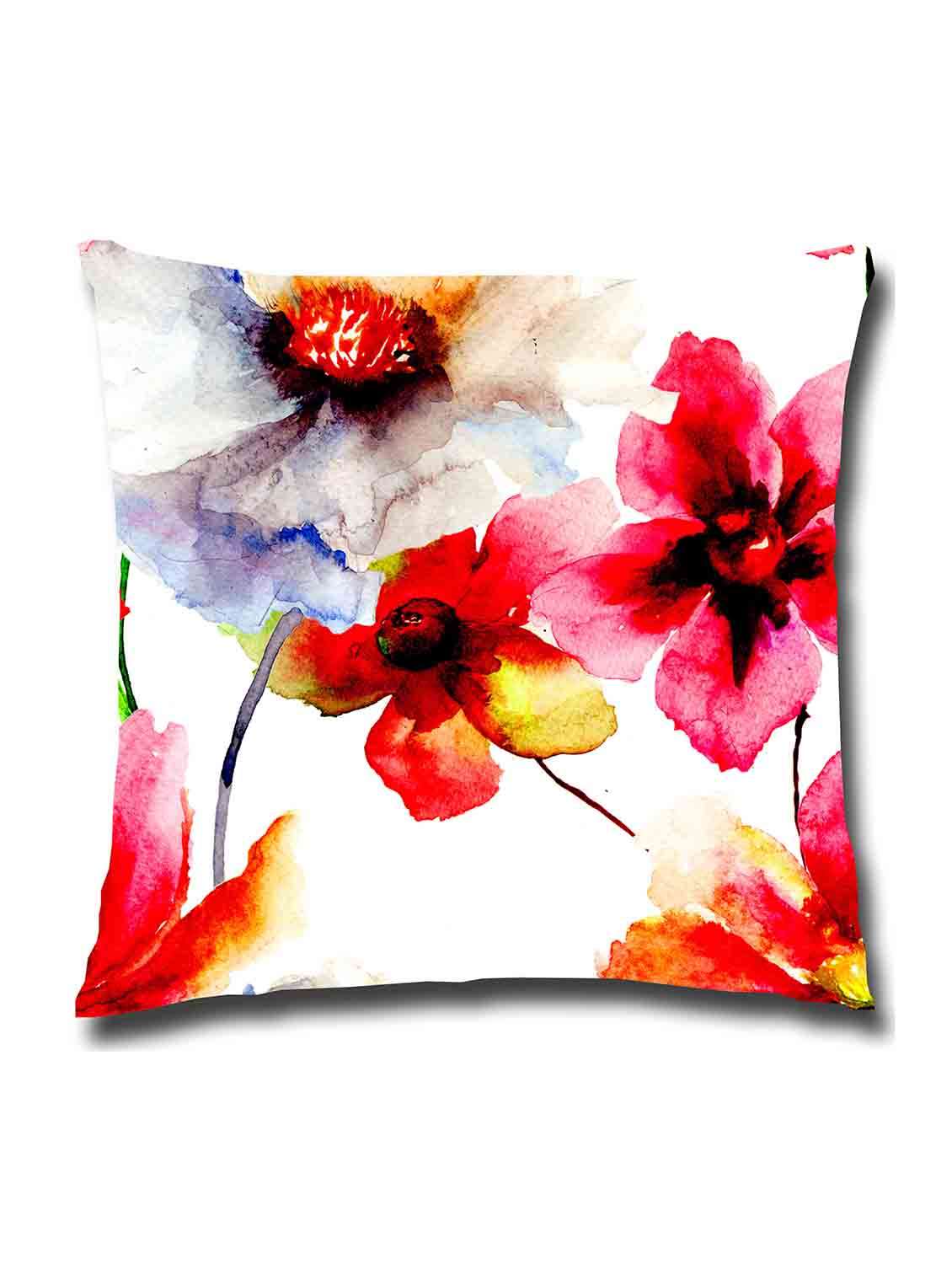 multicolored satin single cushion cover