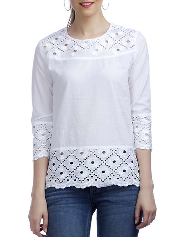 women's straight round neck top - 11167158 -  Zoom Image - 0