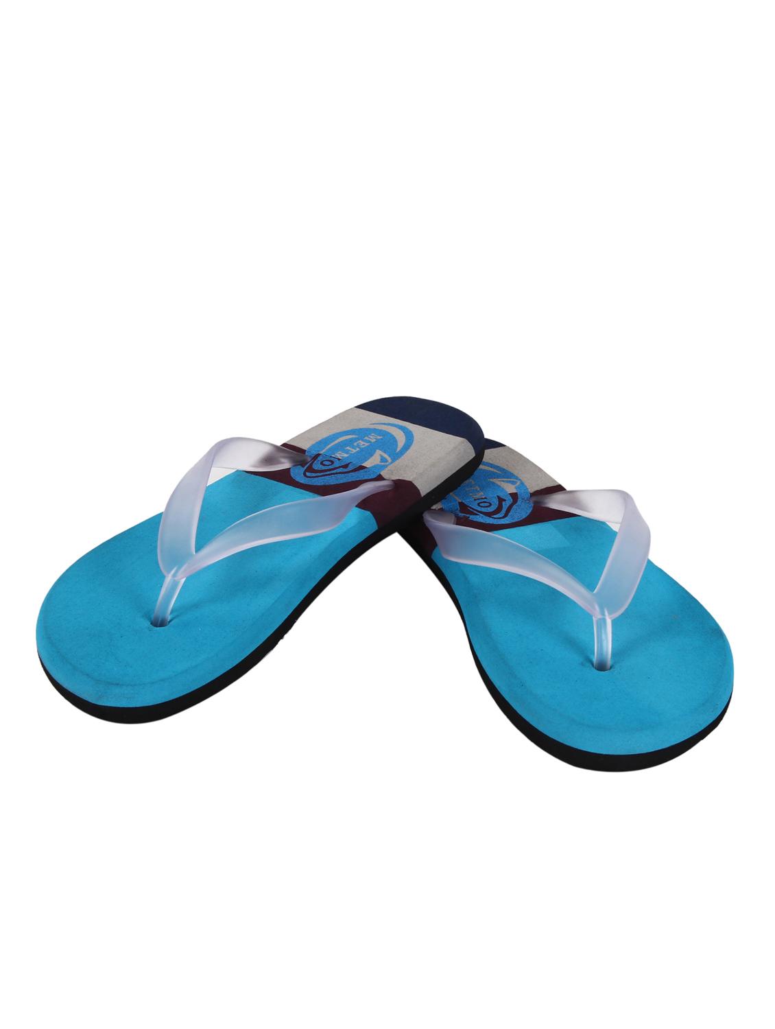 blue rubber slip on flip flops - 11174135 - Standard Image - 1