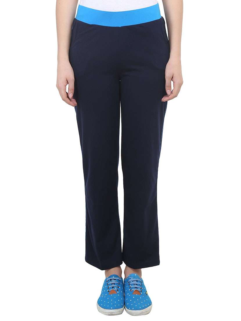 navy blue cotton track pants