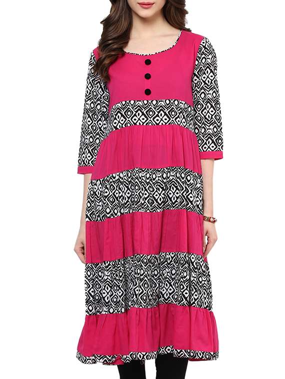 tiered printed kurta