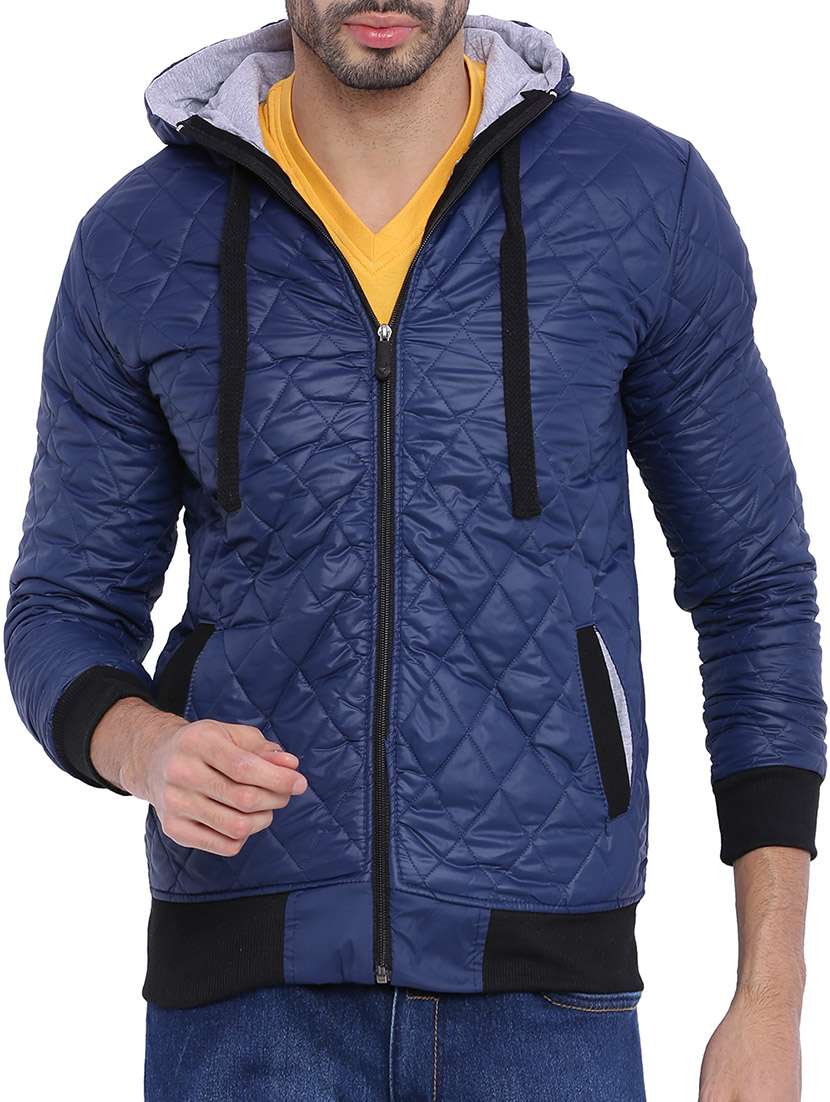navy blue nylon puffer jacket