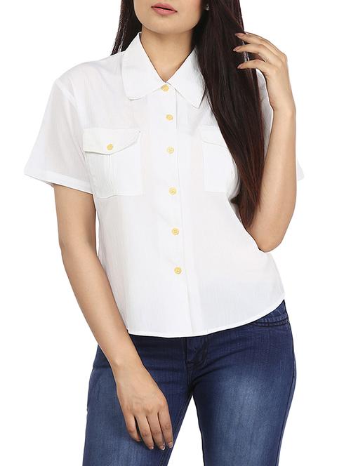 optic white polyester regular shirt - 11204647 -  Standard Image - 0