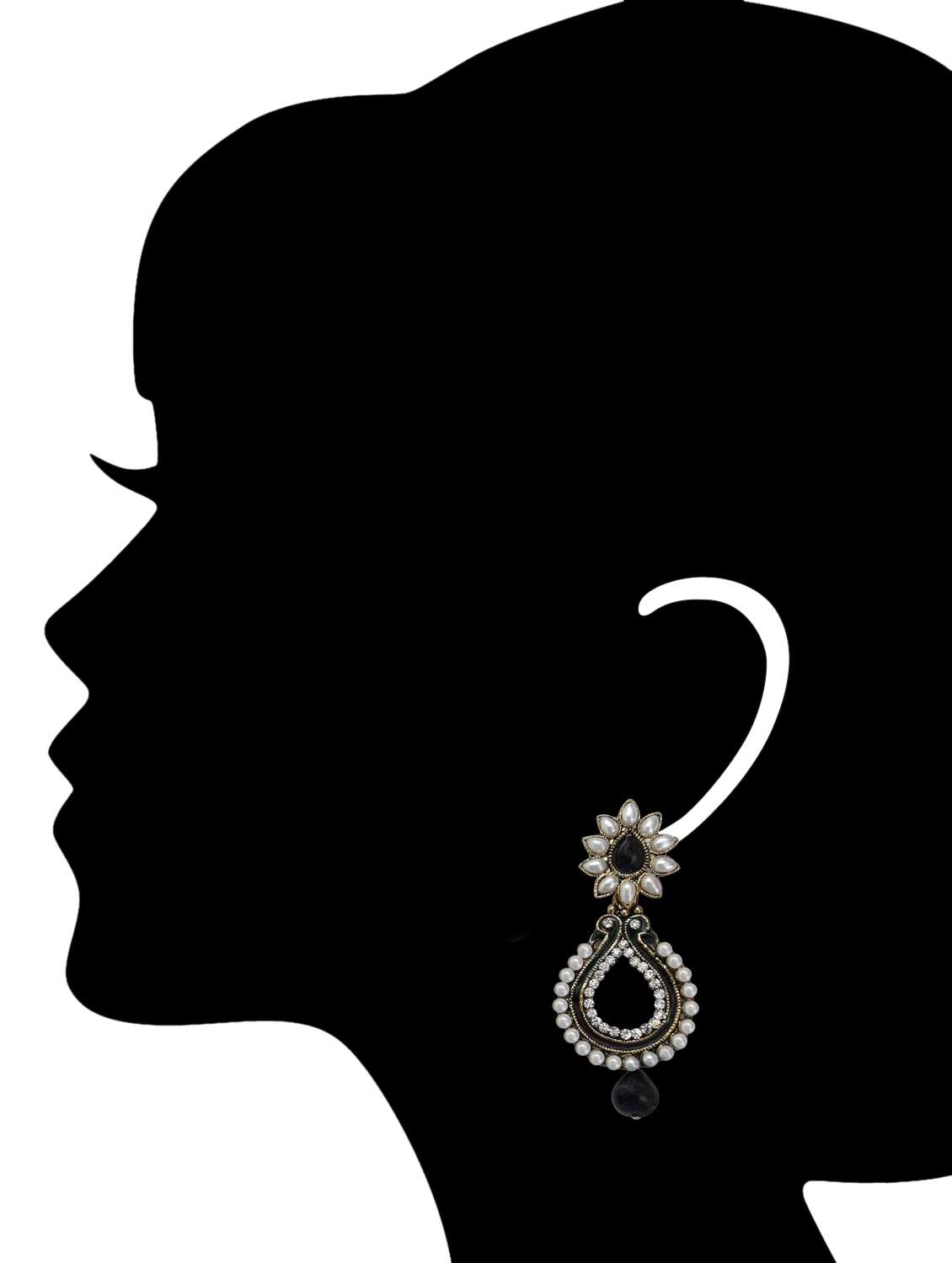 black metal drop earring - 11204909 -  Standard Image - 1