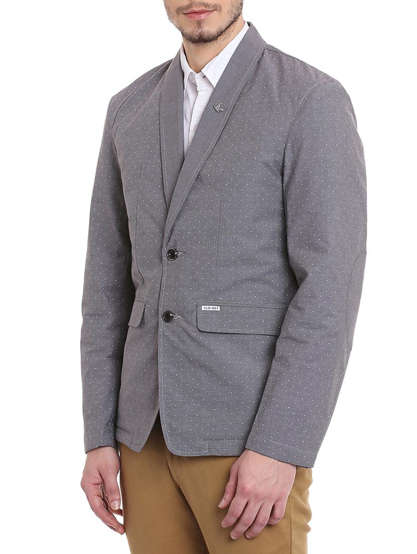 grey cotton polka dot denim jacket - 11205033 - Standard Image - 1