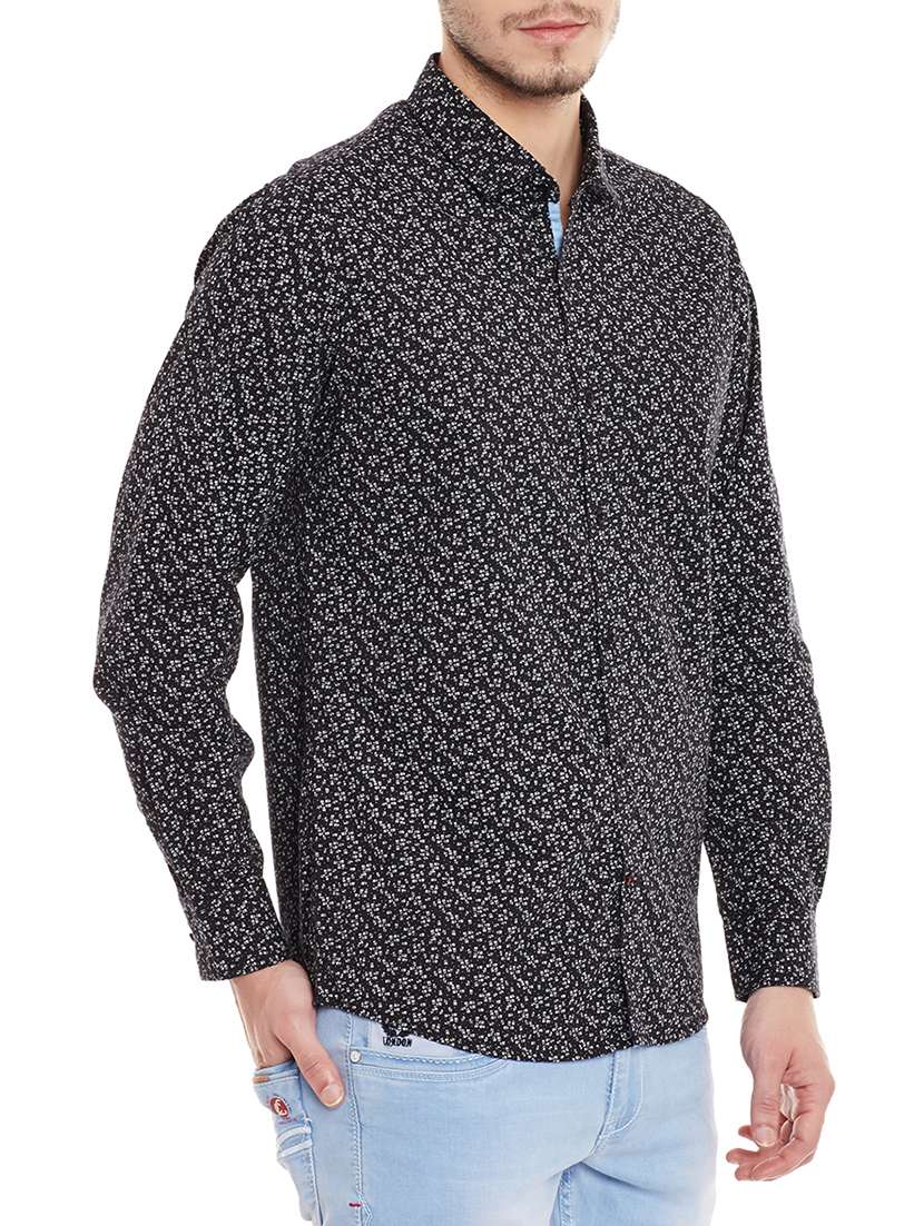 black printed cotton casual shirt - 11205044 - Standard Image - 1