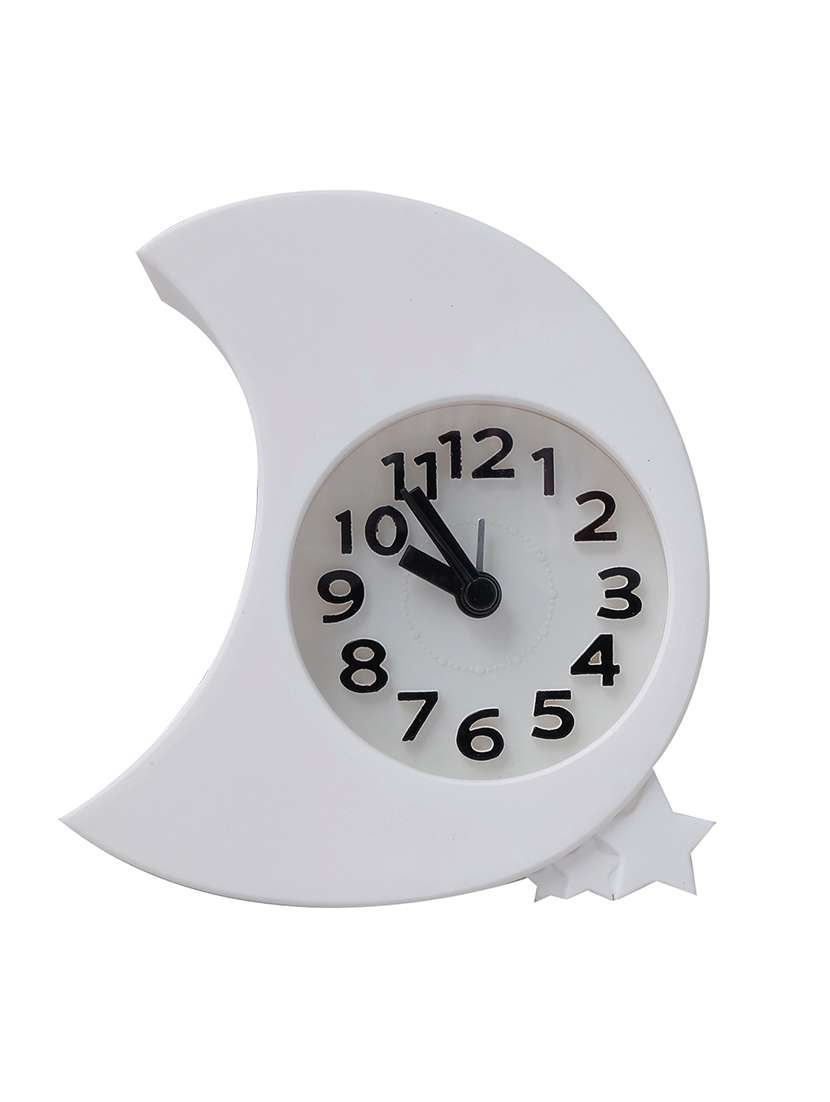super drool white moon & stars table alarm clock
