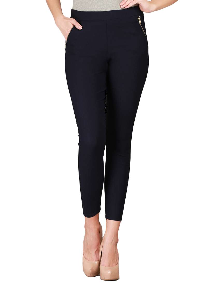 navy blue cotton jegging