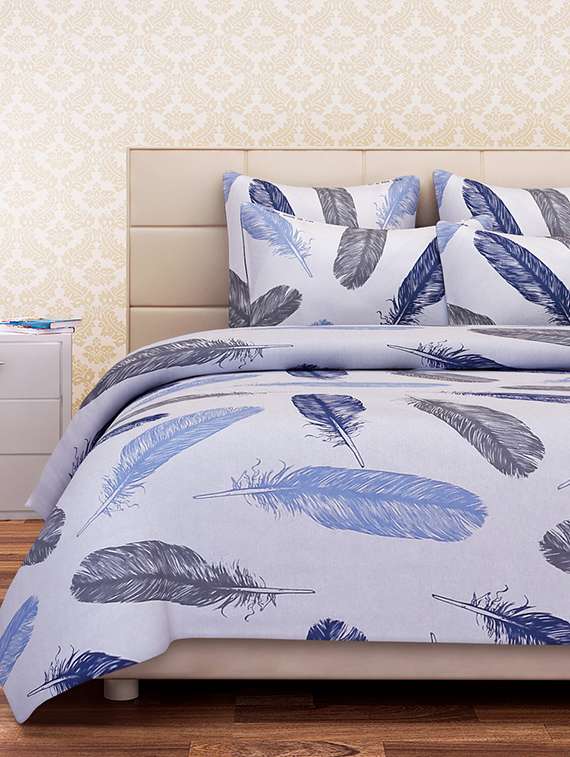sej abstract pink white brown 100 % pure  double bedsheet set with 2 pillow covers(sblw071d)