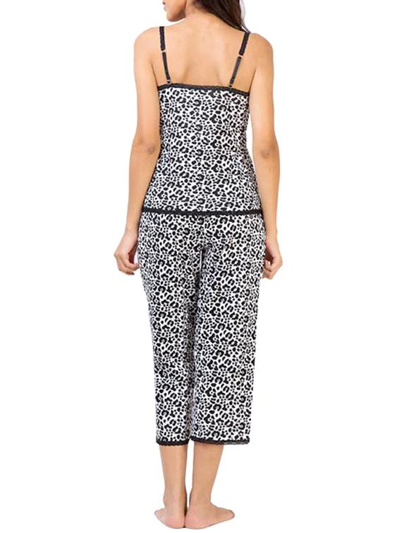black cotton capri set nightwear - 11263846 - Standard Image - 1