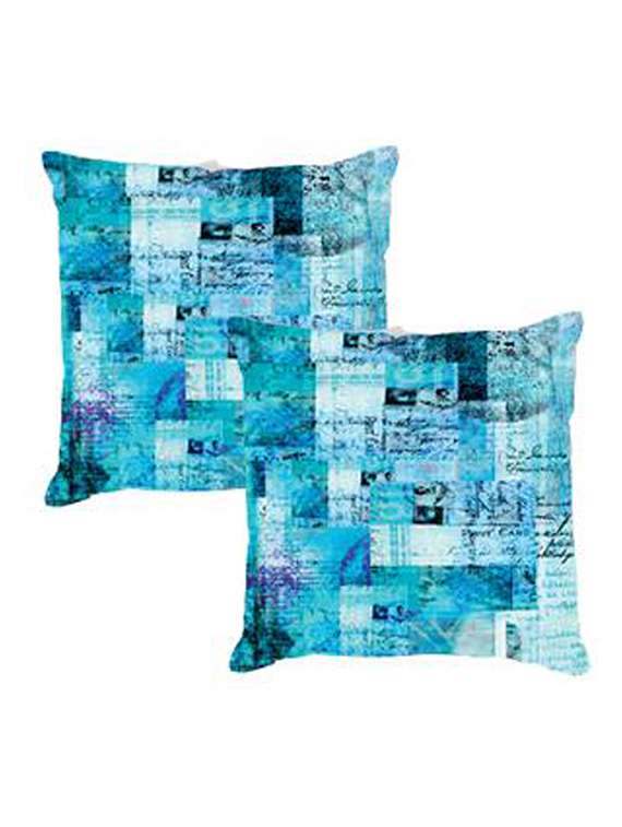 blue printed satin cushion cover (set of 2) - 11270553 - Zoom Image - 0