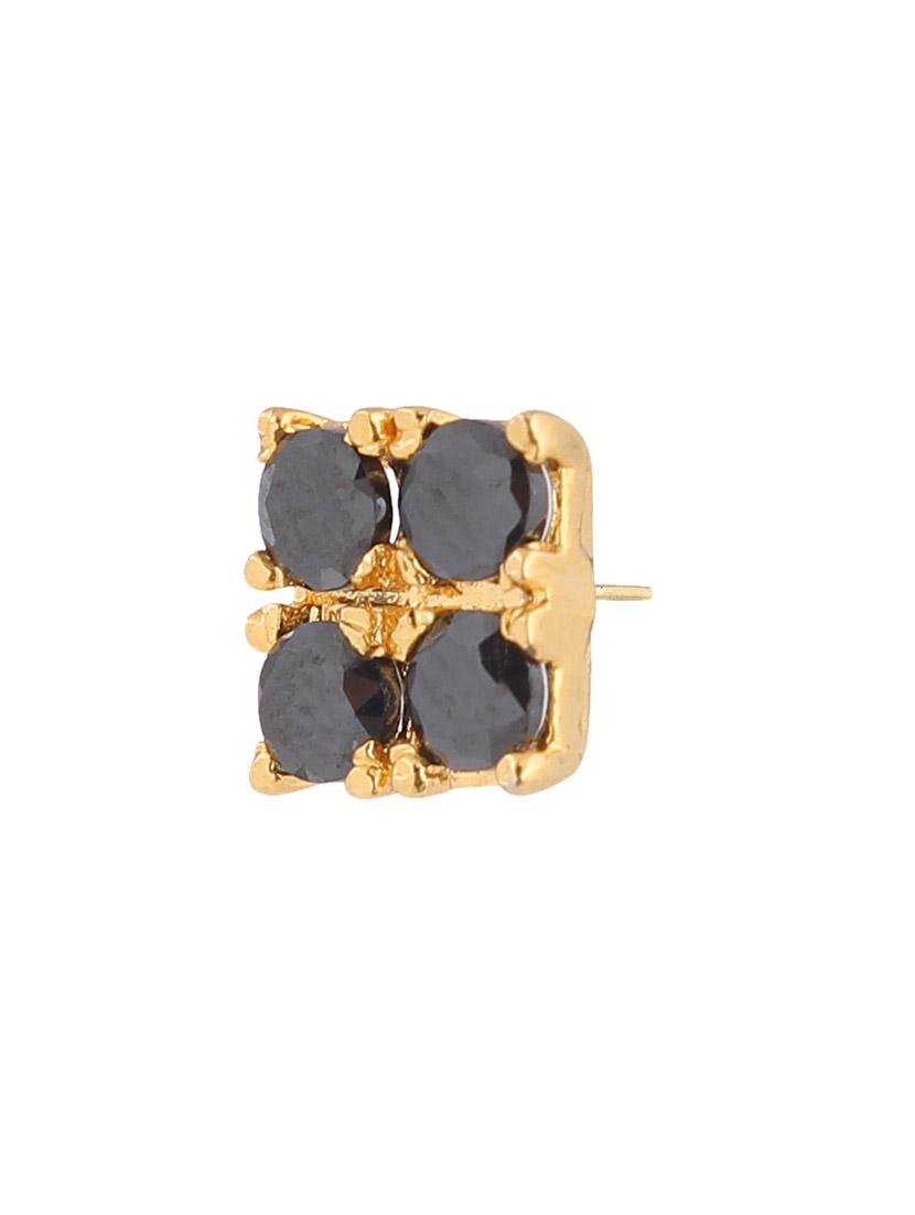 black embellished brass studs earrings - 11275815 -  Standard Image - 1