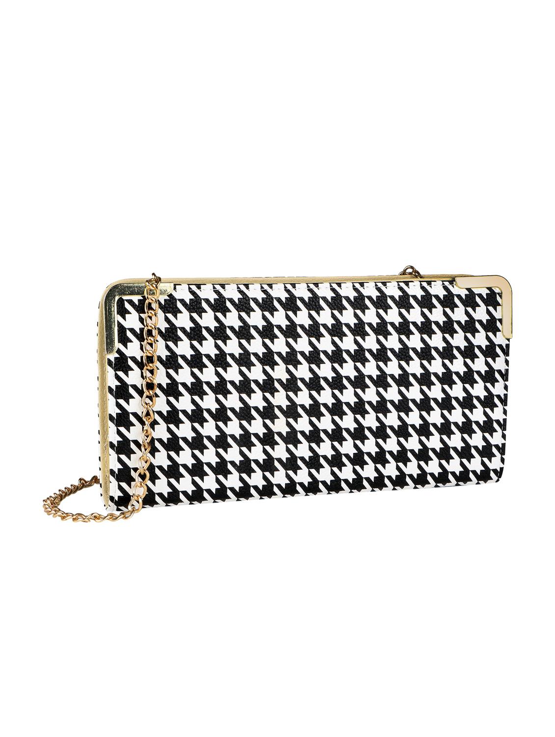 monochrome houndstooth printed clutch - 11279726 - Standard Image - 4