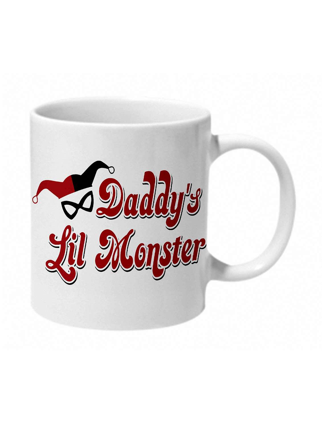 white printed ceramic mug