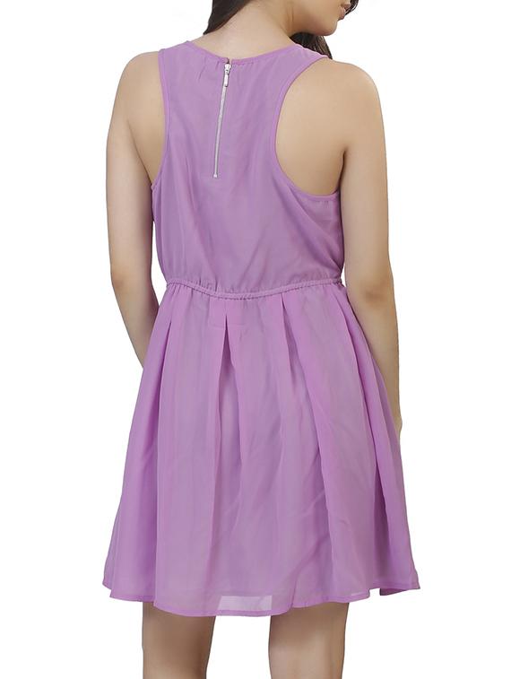 purple fit and flare dress - 11297546 - Standard Image - 1