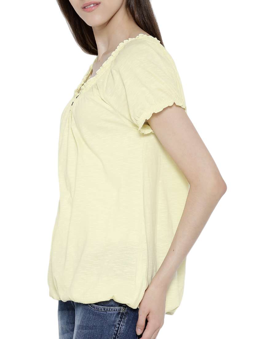 yellow cotton regular top - 11299810 -  Standard Image - 1