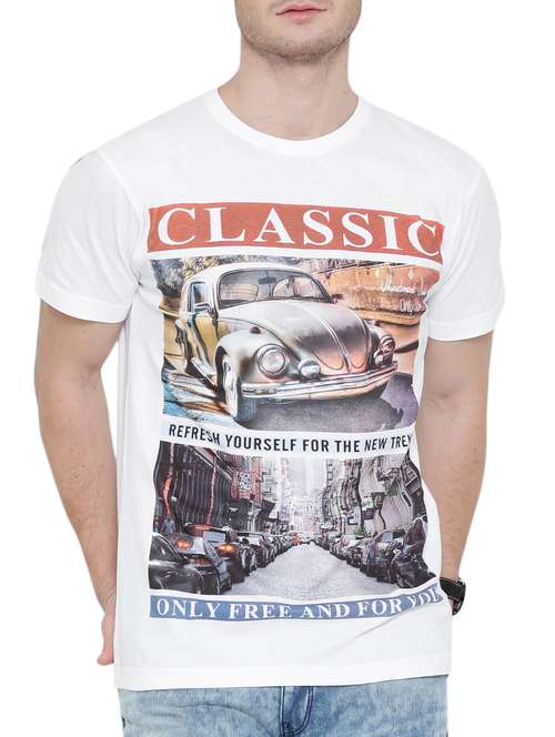white cotton graphic t-shirt - 11299827 -  Standard Image - 0