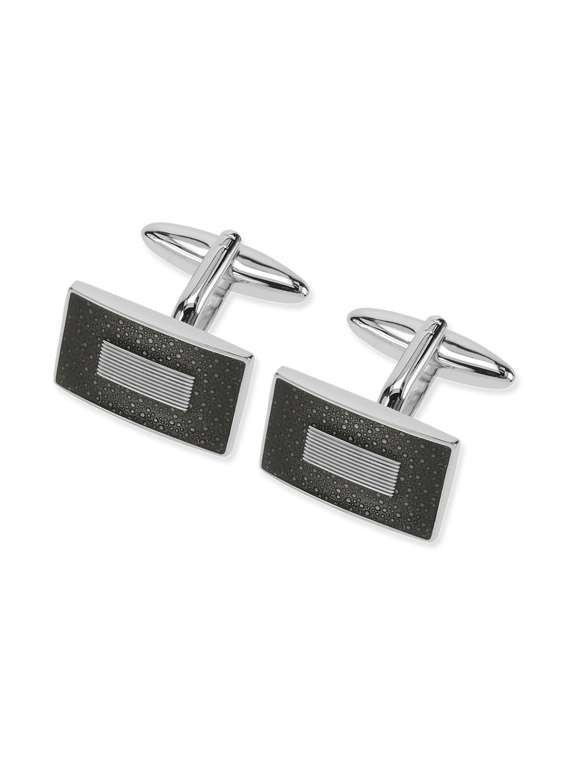 silver metal alloy cuff links