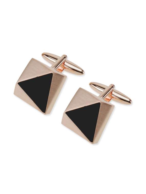rose gold metal alloy cuff links