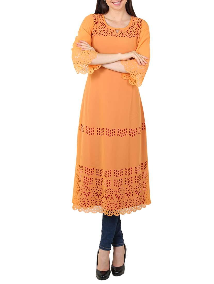 orange georgette kurta