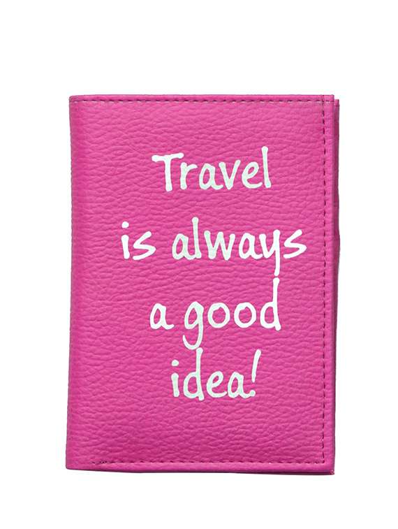 pink polyester card holder