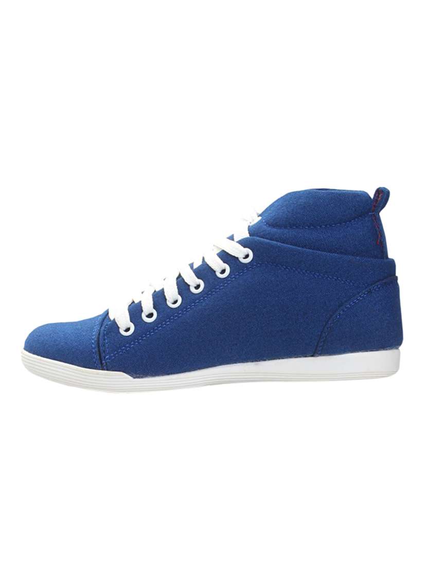 navy leatherette laceup sneakers - 11323668 - Standard Image - 1