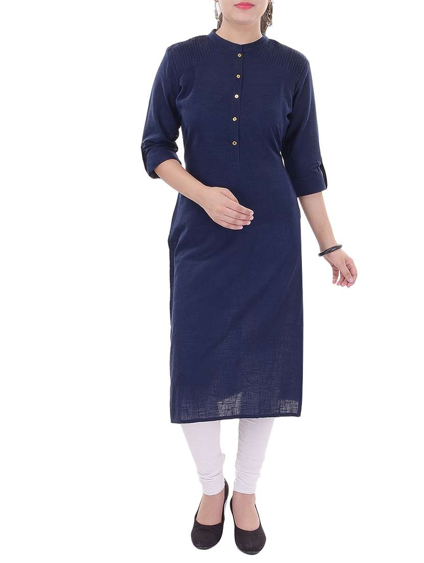 blue cotton long kurta