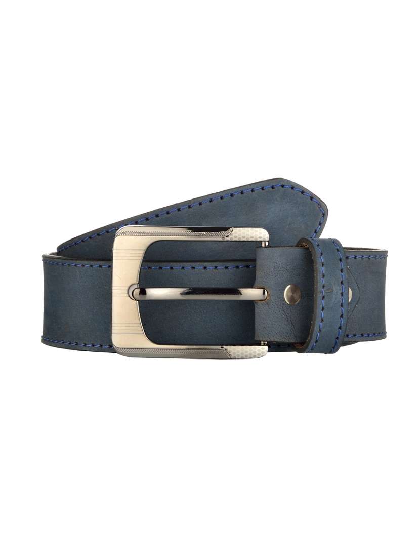 blue color, leatherette belt