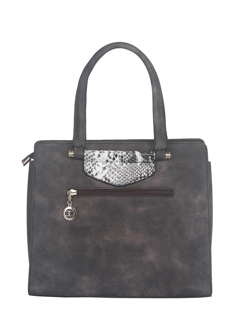 charcoal grey faux leather handbag - 11369655 - Standard Image - 1