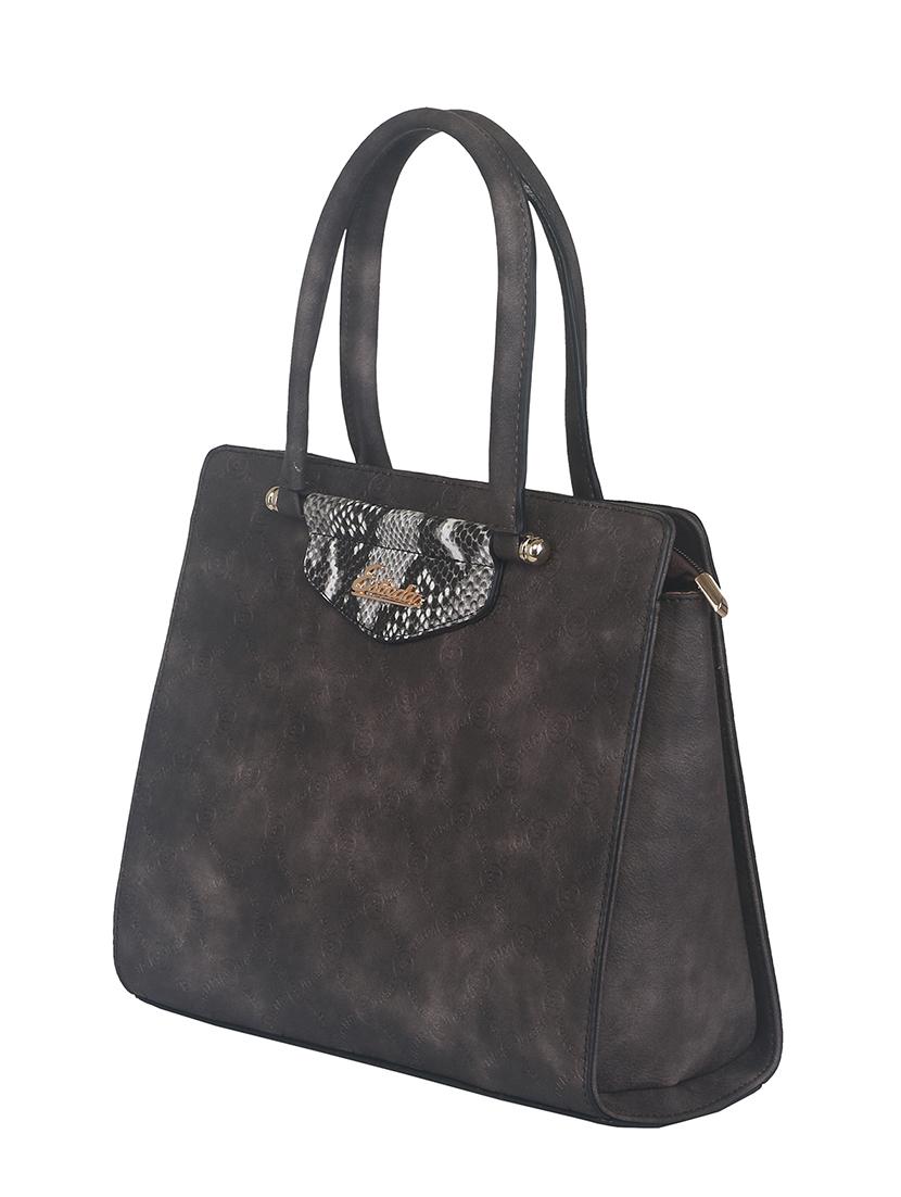 charcoal grey faux leather handbag - 11369655 - Standard Image - 4