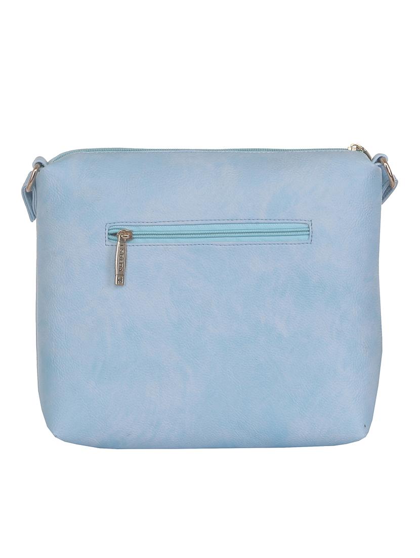 solid powder blue faux leather sling bag - 11369673 - Standard Image - 1