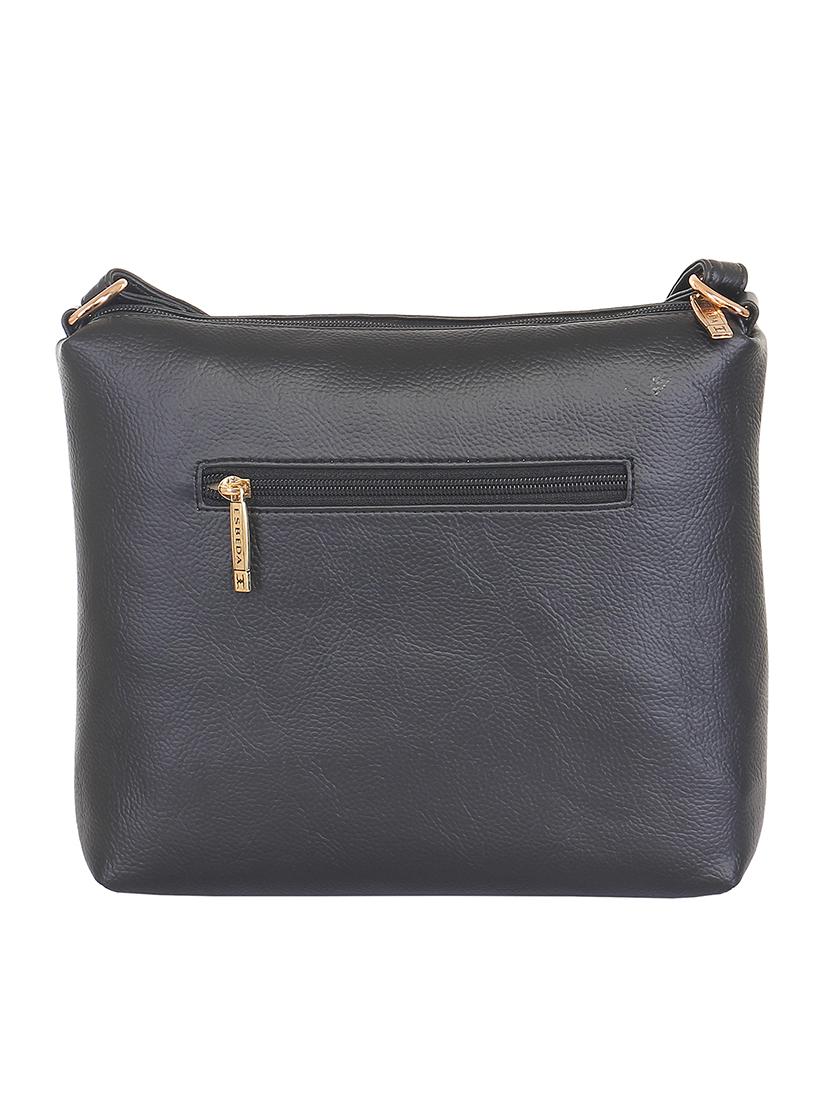 solid black faux leather sling bag - 11369674 - Standard Image - 1