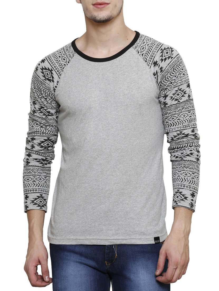 grey cotton aztec t-shirt