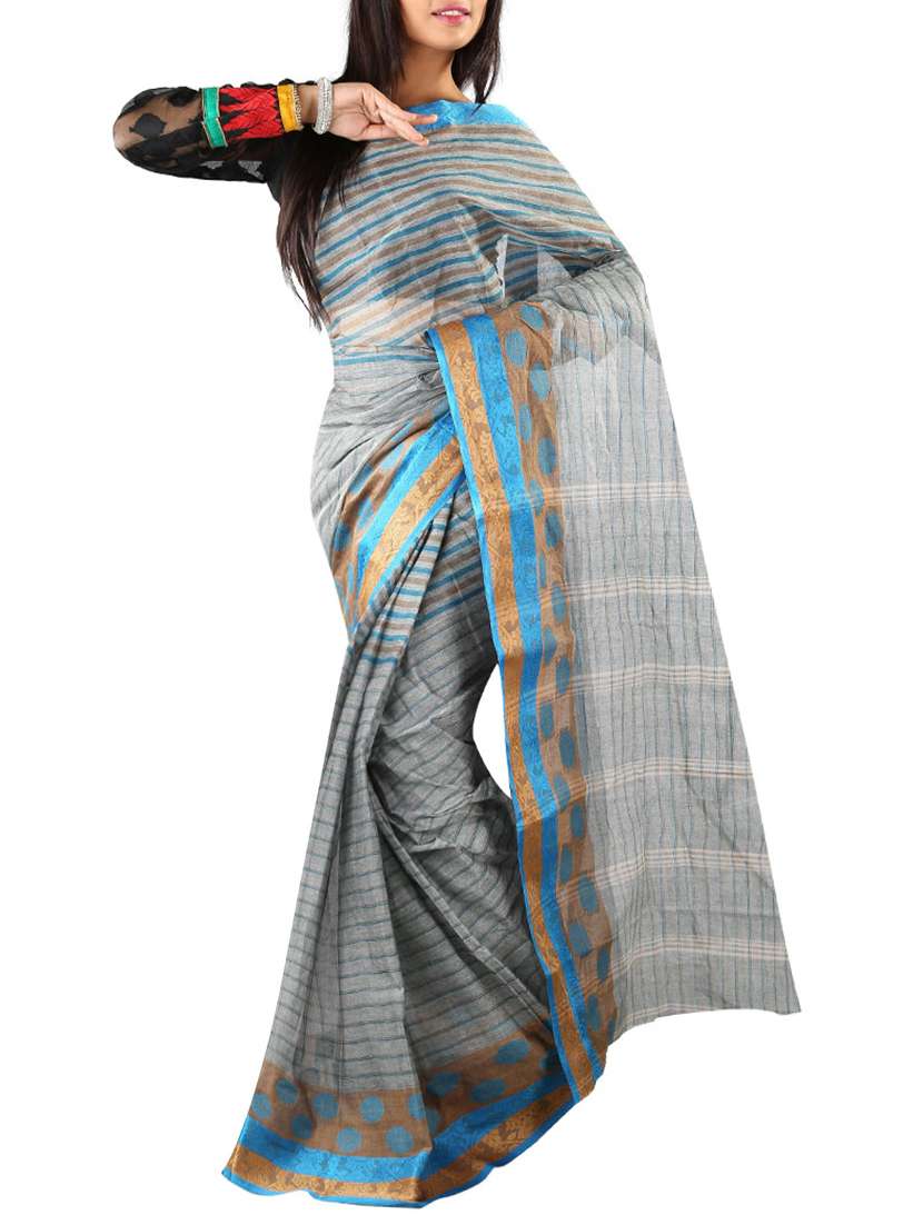 multi colored cotton saree with blouse