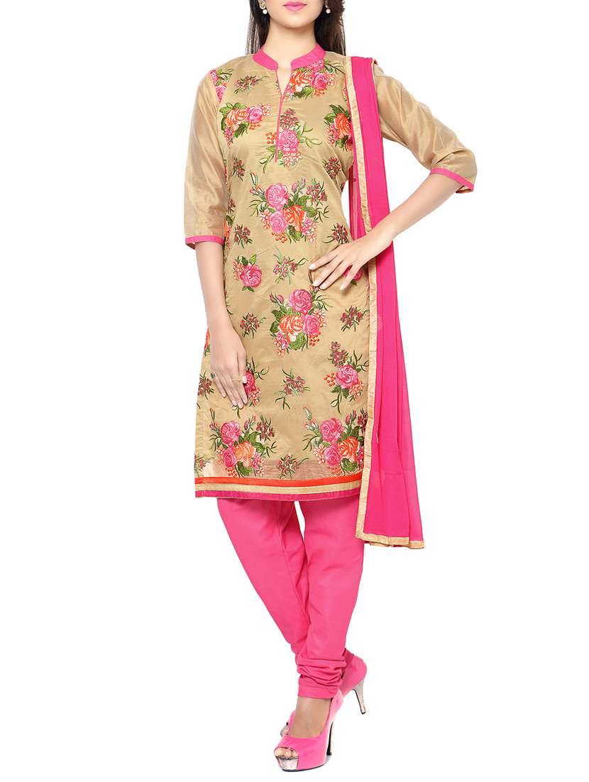 beige cotton salwar suit unstitched