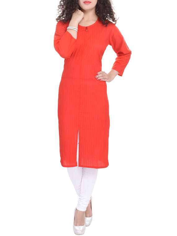 solid red cotton kurta
