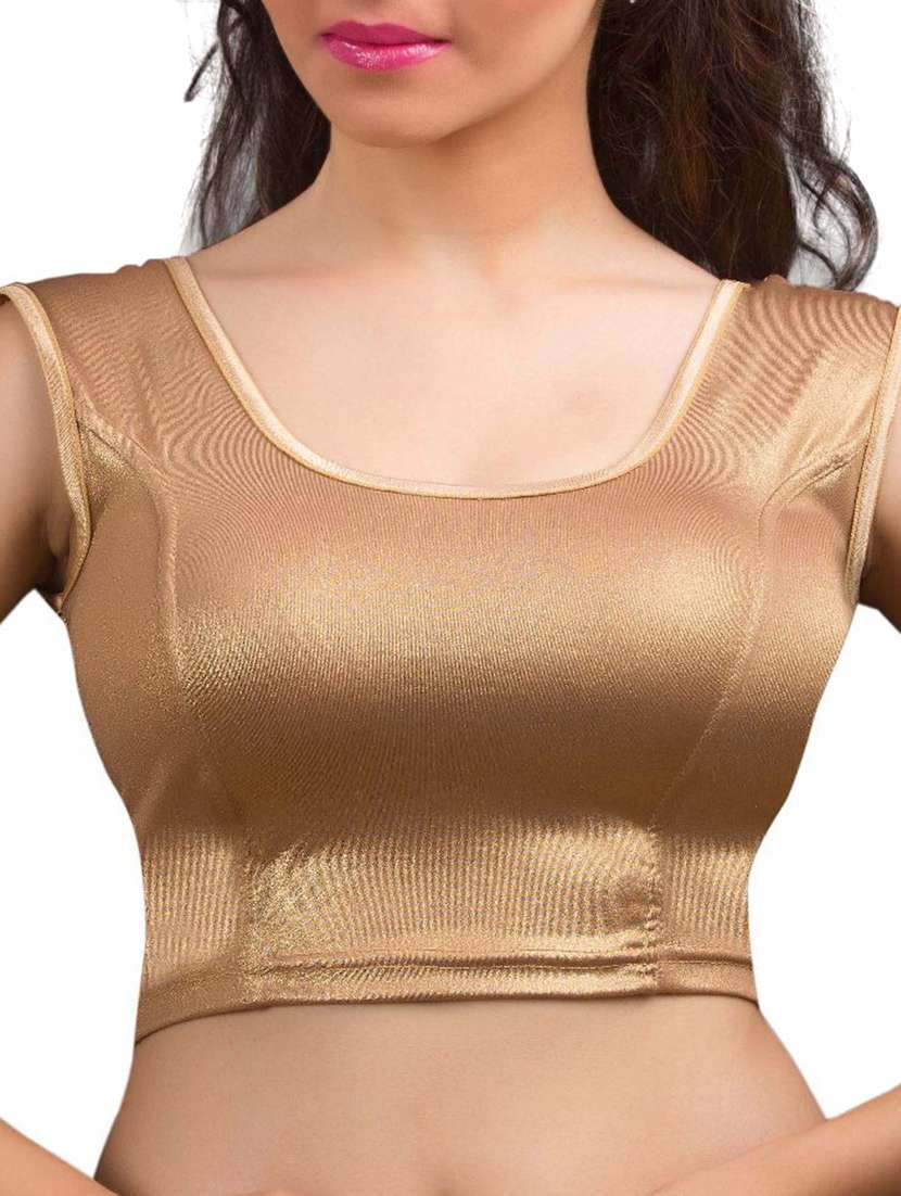 golden silk blend stretchable blouse