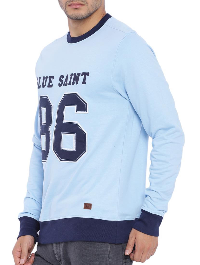 light blue embroidered cotton sweatshirt - 11421045 - Standard Image - 1