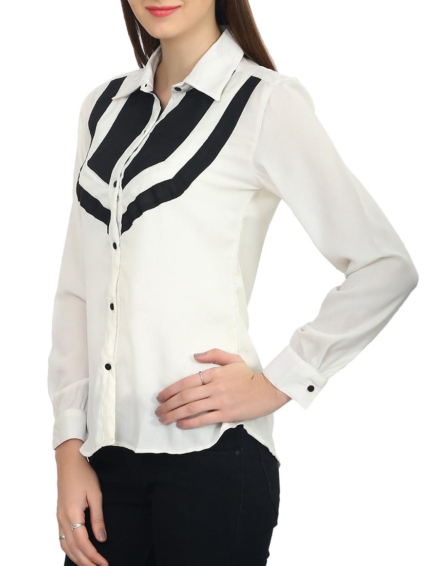 white georgette shirt - 11426516 -  Standard Image - 1