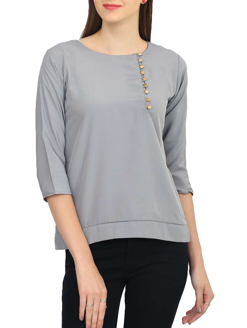 grey crepe top